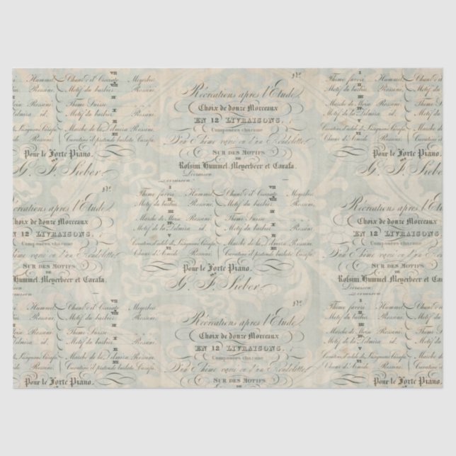 Seda Papel del compañero de Decoupage de las Ephemeras (Anverso)