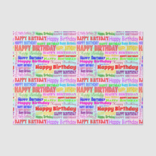 Seda Papel del papel de regalo del cumpleaños, FELIZ