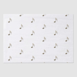 Seda Papel del patrón de nota musical Gold