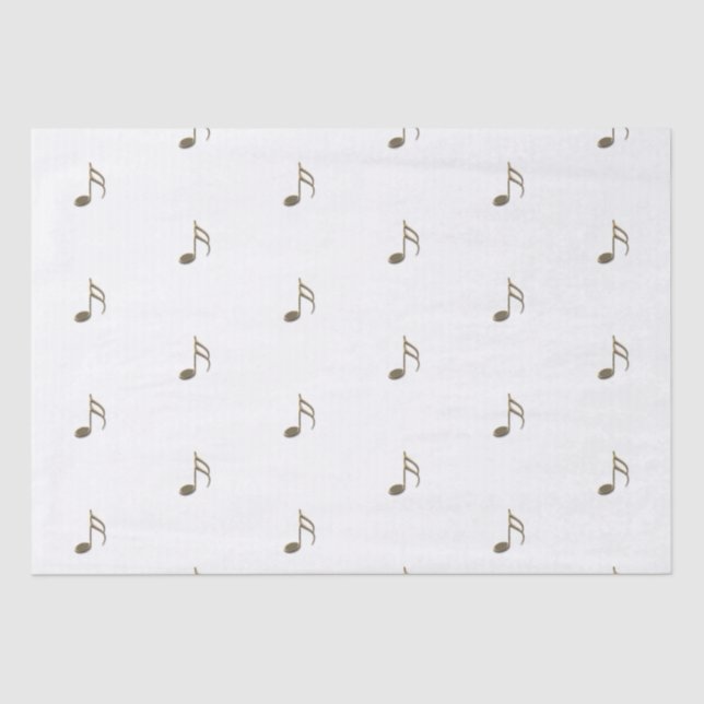 Seda Papel del patrón de nota musical Gold (Anverso)