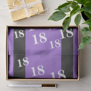 Seda Papel del patrón del número de cumpleaños 18 púrpu