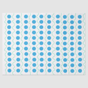 Seda Papel del tejido azul del punto de polka loco