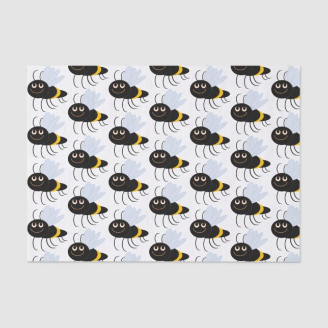 Seda Papel del tejido de abejas felices (Anverso)