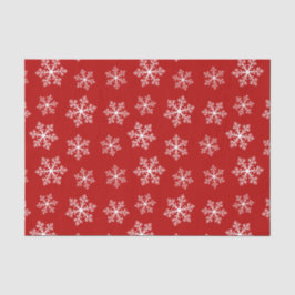 Seda Papel del tejido de copo de nieve rojo