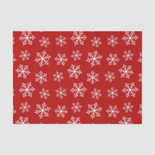 Seda Papel del tejido de copo de nieve rojo