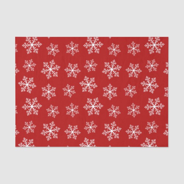 Seda Papel del tejido de copo de nieve rojo (Anverso)