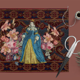 Seda Papel del tejido de deshielo floral del tapiz real