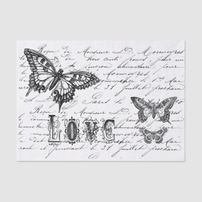 Seda Papel del tejido de guiones de mariposa (Anverso)