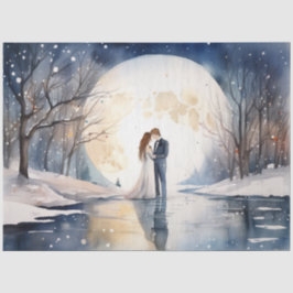 Seda Papel del tejido de la boda de invierno