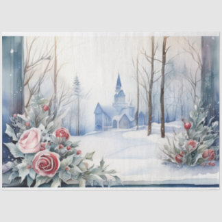 Seda Papel del tejido de la boda de invierno