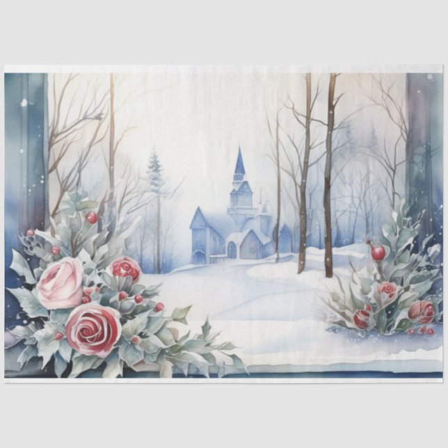 Seda Papel del tejido de la boda de invierno (Anverso)