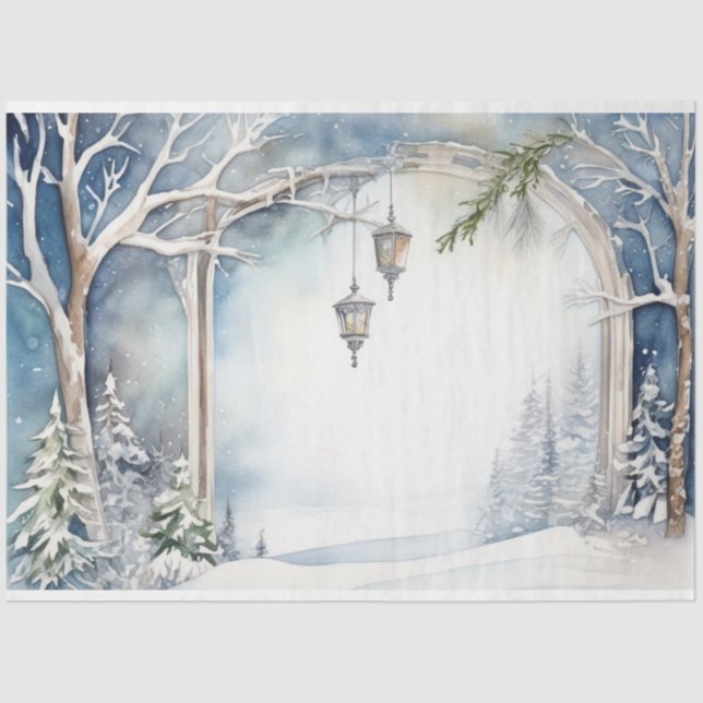 Seda Papel del tejido de la boda de invierno (Anverso)