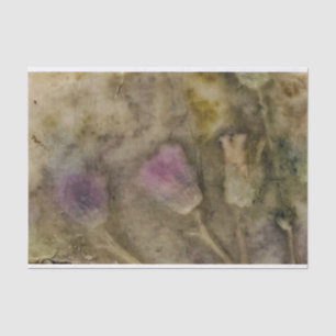 Seda Papel del tejido de la descomposición floral Verde