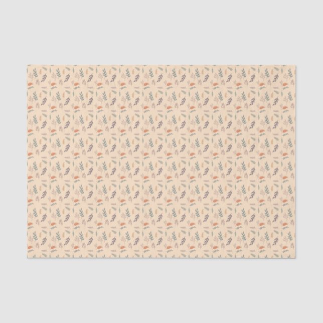 Seda Papel del tejido de la vegetación botánica (Anverso)
