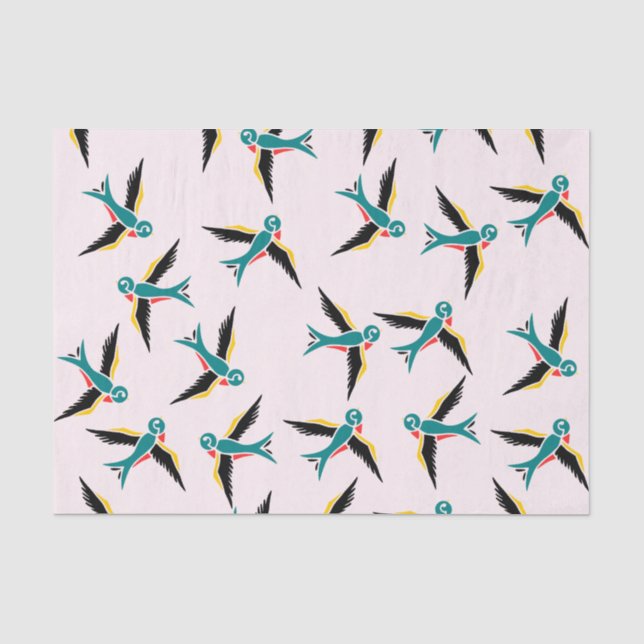 Seda Papel del tejido de las aves tragables (Anverso)