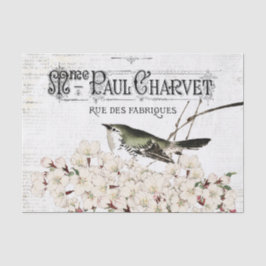 Seda Papel del tejido de las aves y la magnolia