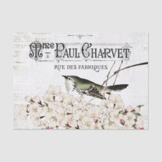 Seda Papel del tejido de las aves y la magnolia