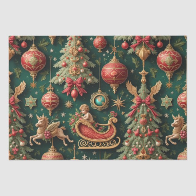 Seda Papel del tejido de los Navidades barrocos (Anverso)
