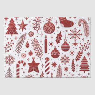 Seda Papel del tejido de los Navidades rojos blancos