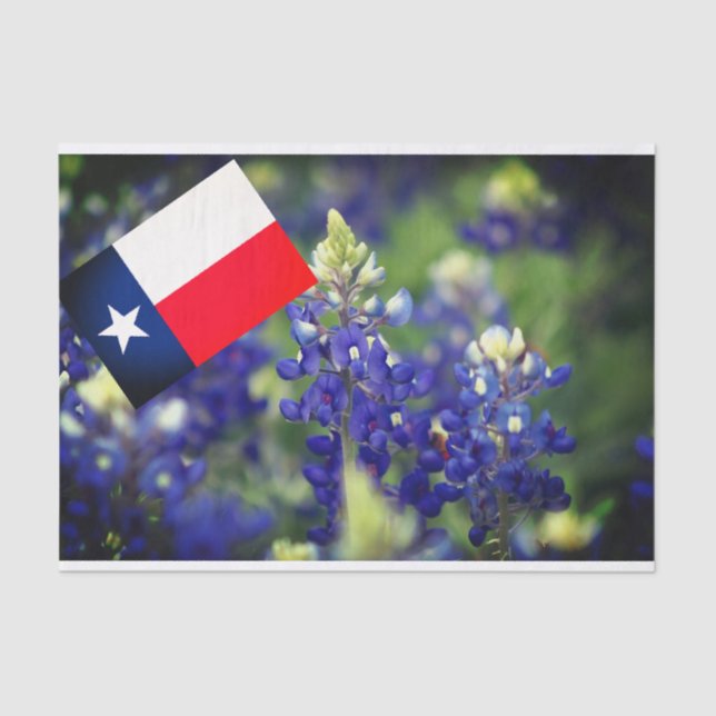 Seda Papel del tejido del Bluebonnet de Texas (Anverso)