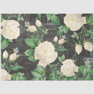 Seda Papel del tejido del collarín de la rosa blanca ro