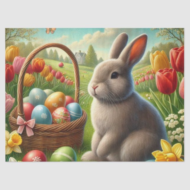 Seda Papel del tejido del conejo de la Semana Santa (Anverso)