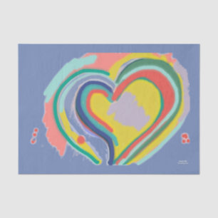 Seda Papel del tejido del corazón de RAINBOW personaliz