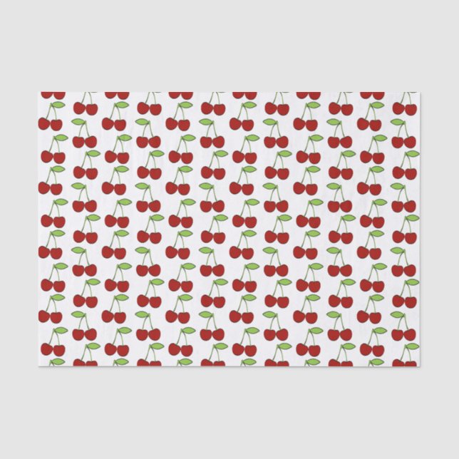 Seda Papel del tejido del patrón de cereza (Anverso)