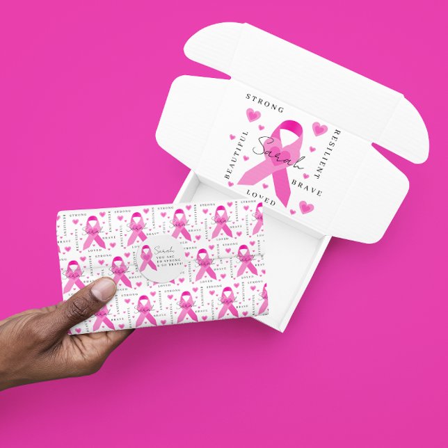 Seda Papel del tejido para el cáncer de mama (Empower someone with cancer with this thoughtful personalized tissue paper! Matching collection! )