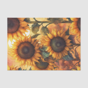 Seda Papel desenvuelto de girasoles góticos pintados