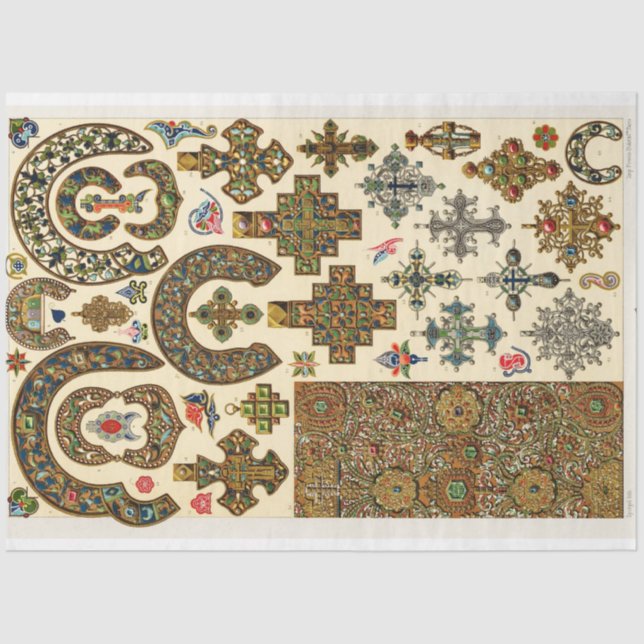 Seda Papel desvalijador de antiguas cruces y medallas (Anverso)