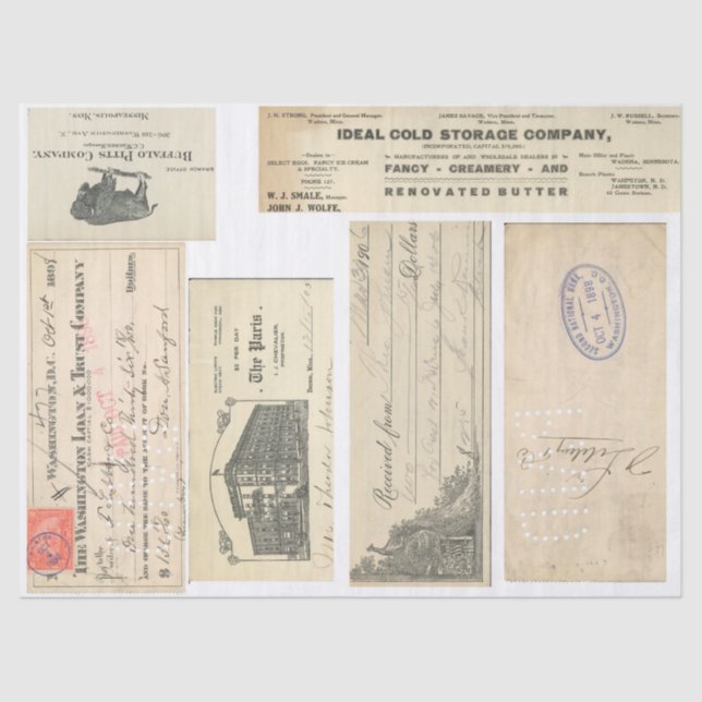 Seda Papel efímero de Decoupage de los elementos del (Anverso)