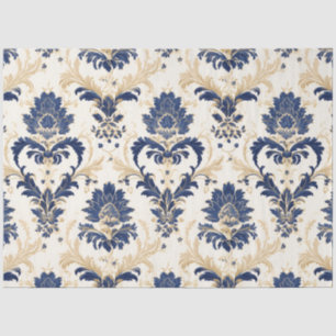 Seda Papel elegante de desconchado de damasco de época 