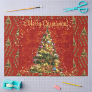 Seda Papel en el tejido del árbol de Navidad chisporrot
