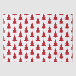 Seda Papel envuelto de árbol de Navidad rojo