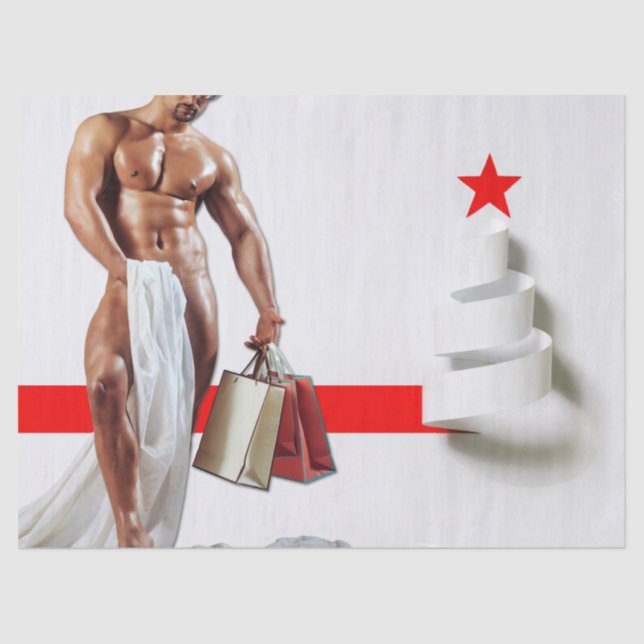 Seda Papel espiral blanco de compras de Navidad de Slip (Anverso)