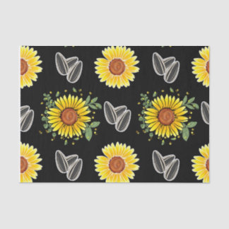 Seda Papel floral de tejido de 10 lb, negro y amarillo