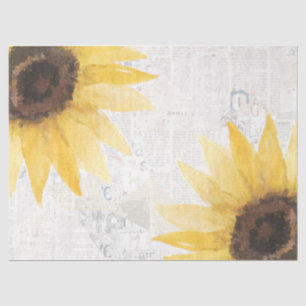 Seda Papel floral rústico de girasol