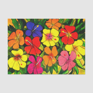 Seda Papel hibiscus de color