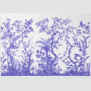 Seda Papel higiénico de chinoiserie de pájaro azul