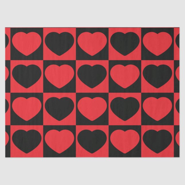 Seda papel higiénico de corazones negros y rojos (Anverso)