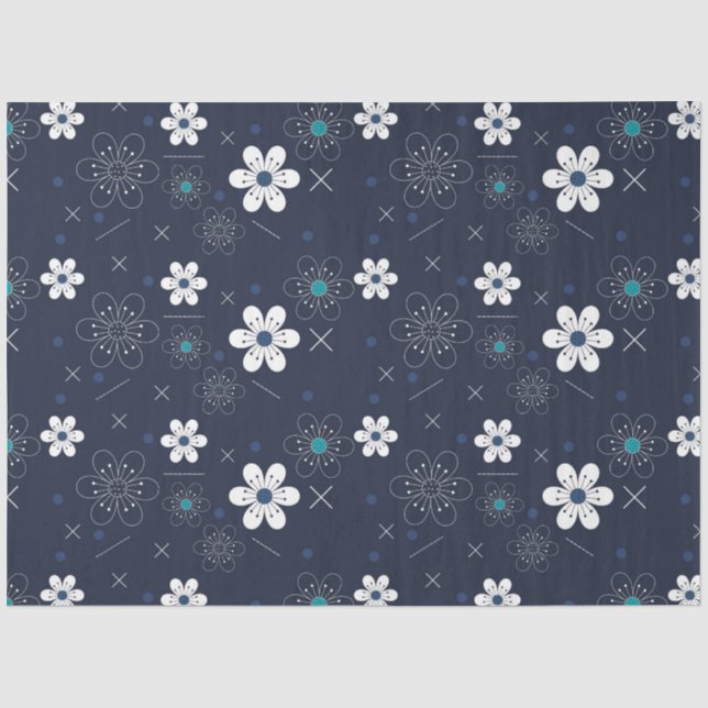 Seda papel higiénico de flores de invierno de medianoch (Anverso)