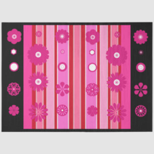 Seda papel higiénico de flores rosas calientes