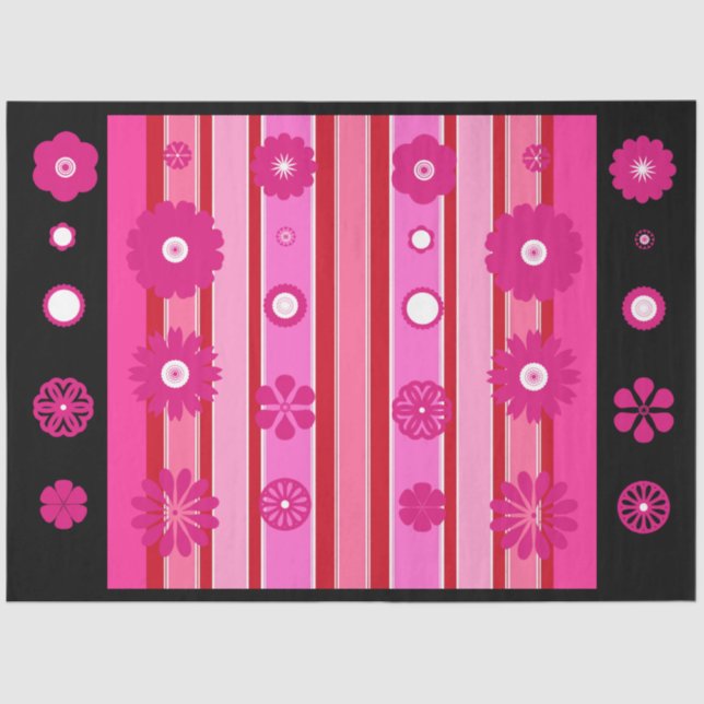 Seda papel higiénico de flores rosas calientes (Anverso)