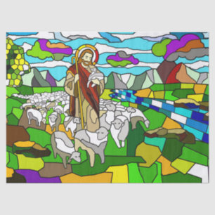 Seda papel higiénico de jesus de vidrio manchado