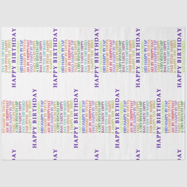 Seda Papel higiénico de los anagramas de cumpleaños (Anverso)