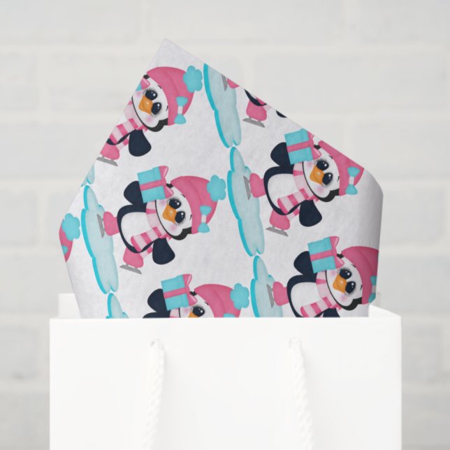Seda Papel higiénico de los Navidades de pingüino (Bolsa de regalo)