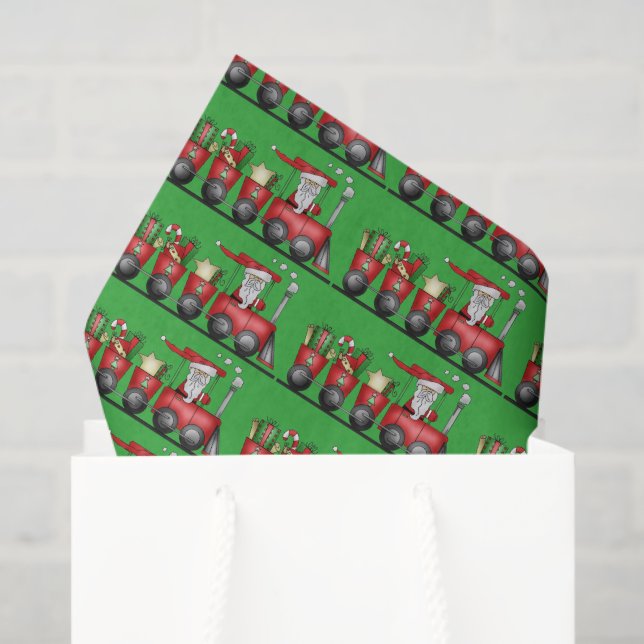Seda Papel higiénico de Santa Train Holiday para navida (Bolsa de regalo)