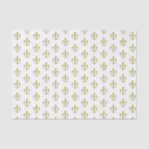 Seda Papel metálico de oro francés Fleur de Lis