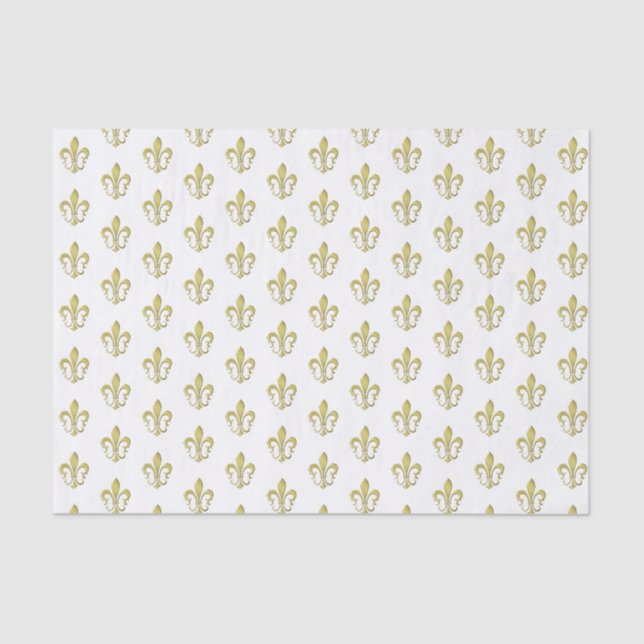 Seda Papel metálico de oro francés Fleur de Lis (Anverso)